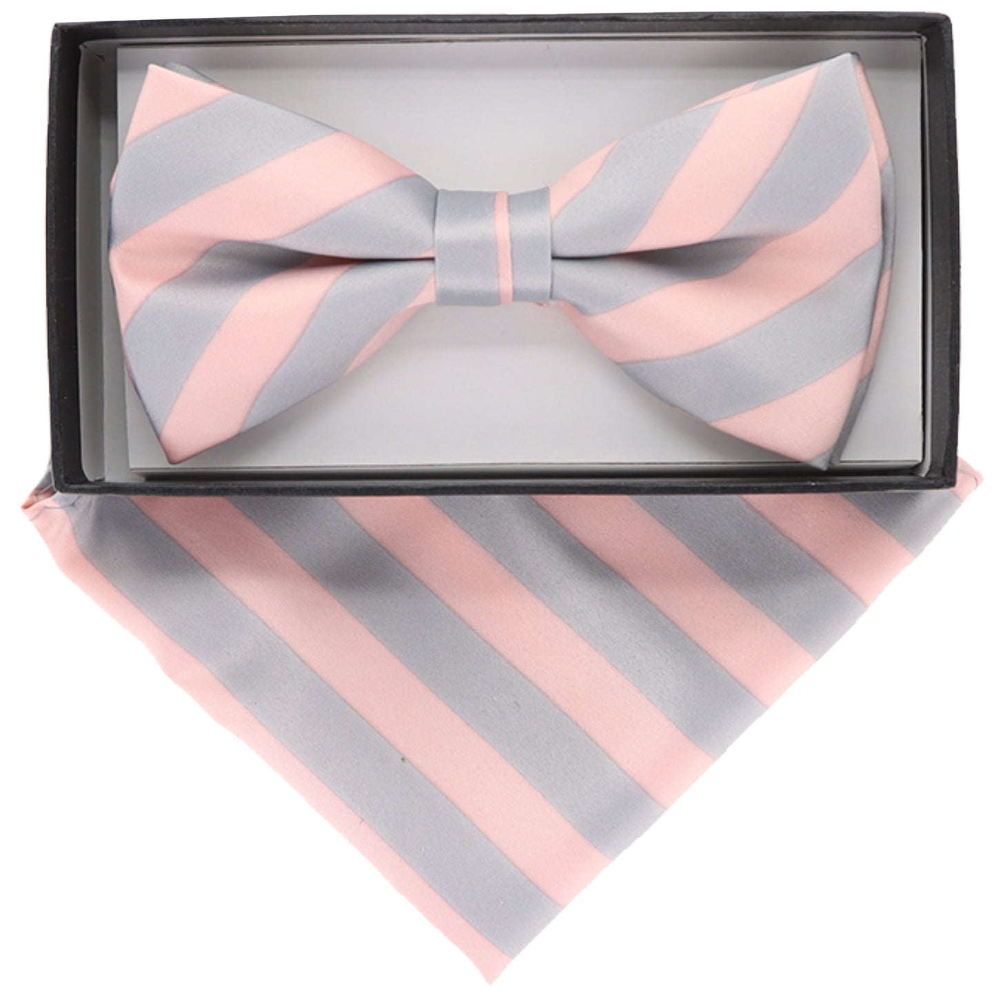 Vittorio Farina Striped Bow Tie & Pocket Square