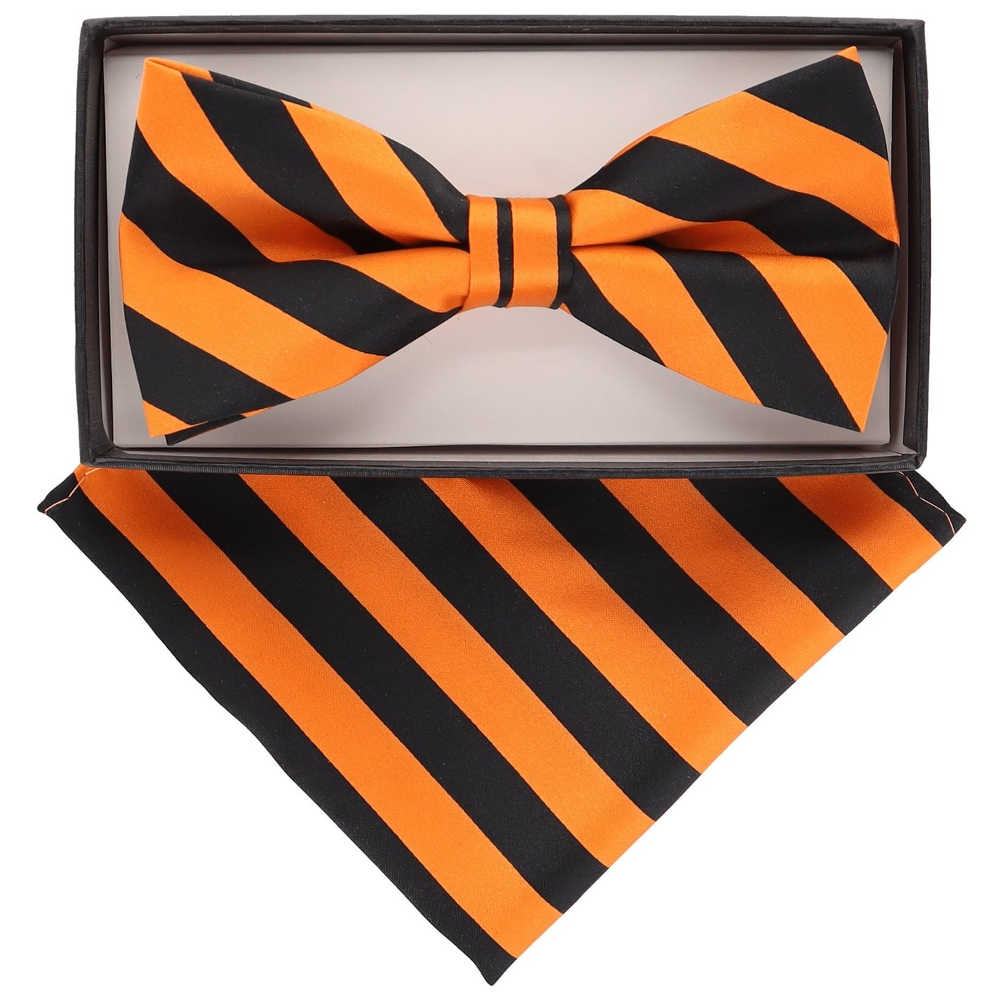 Vittorio Farina Striped Bow Tie & Pocket Square