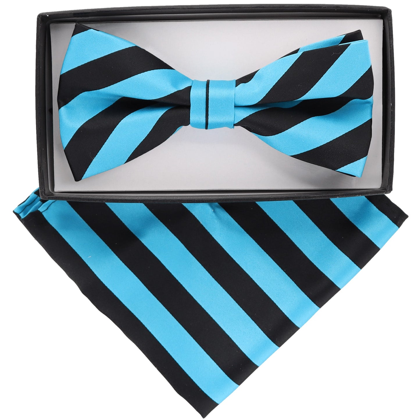 Vittorio Farina Striped Bow Tie & Pocket Square