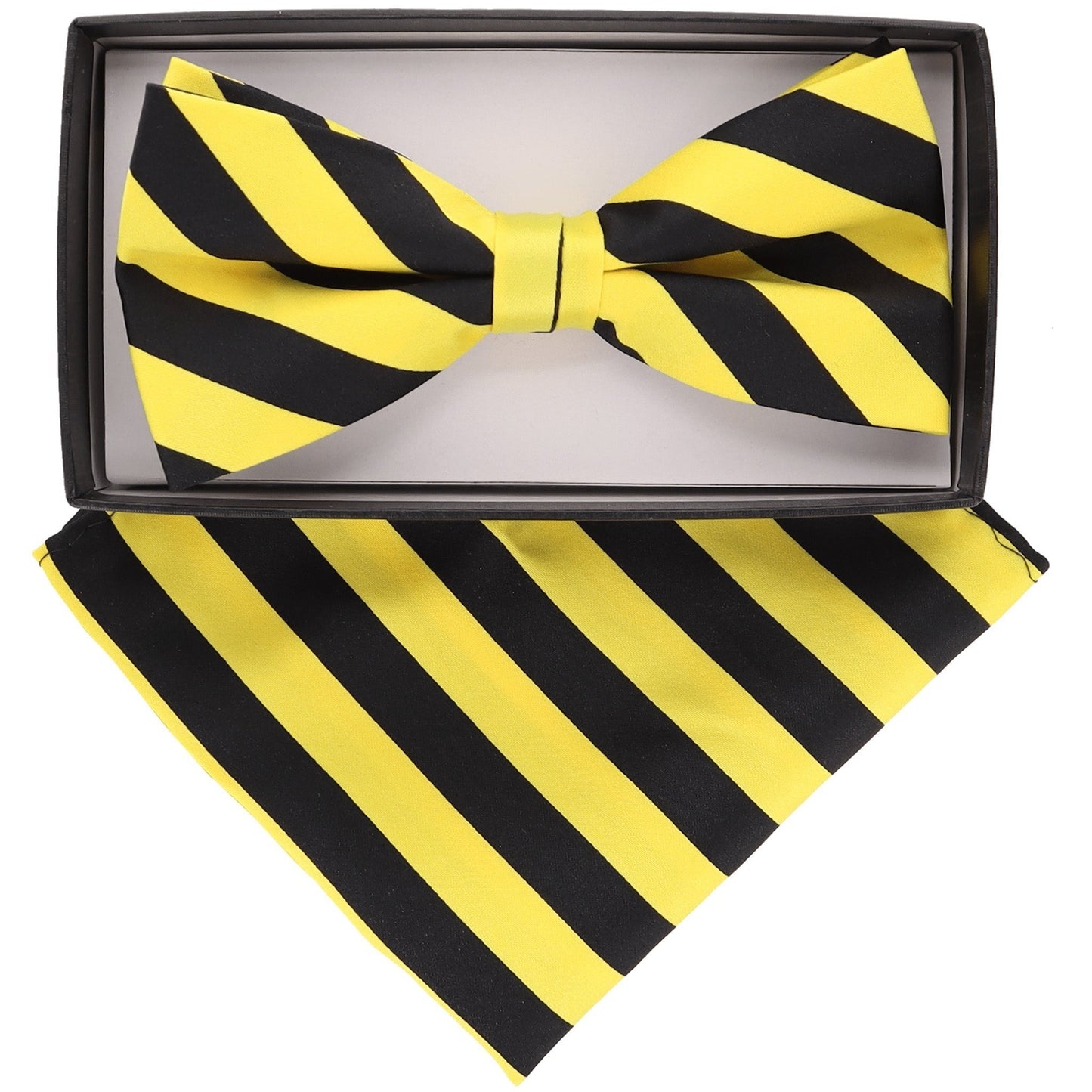 Vittorio Farina Striped Bow Tie & Pocket Square