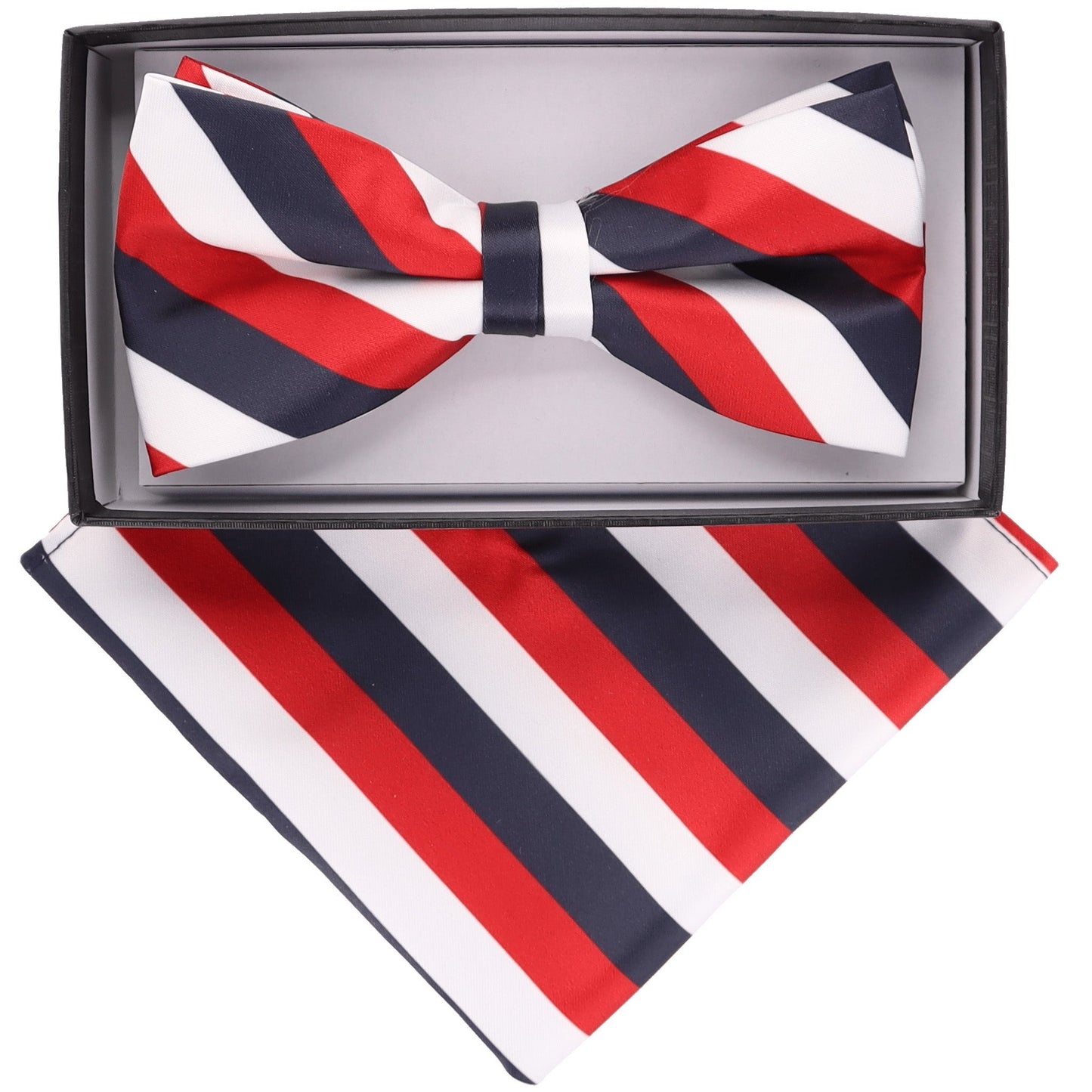 Vittorio Farina Striped Bow Tie & Pocket Square