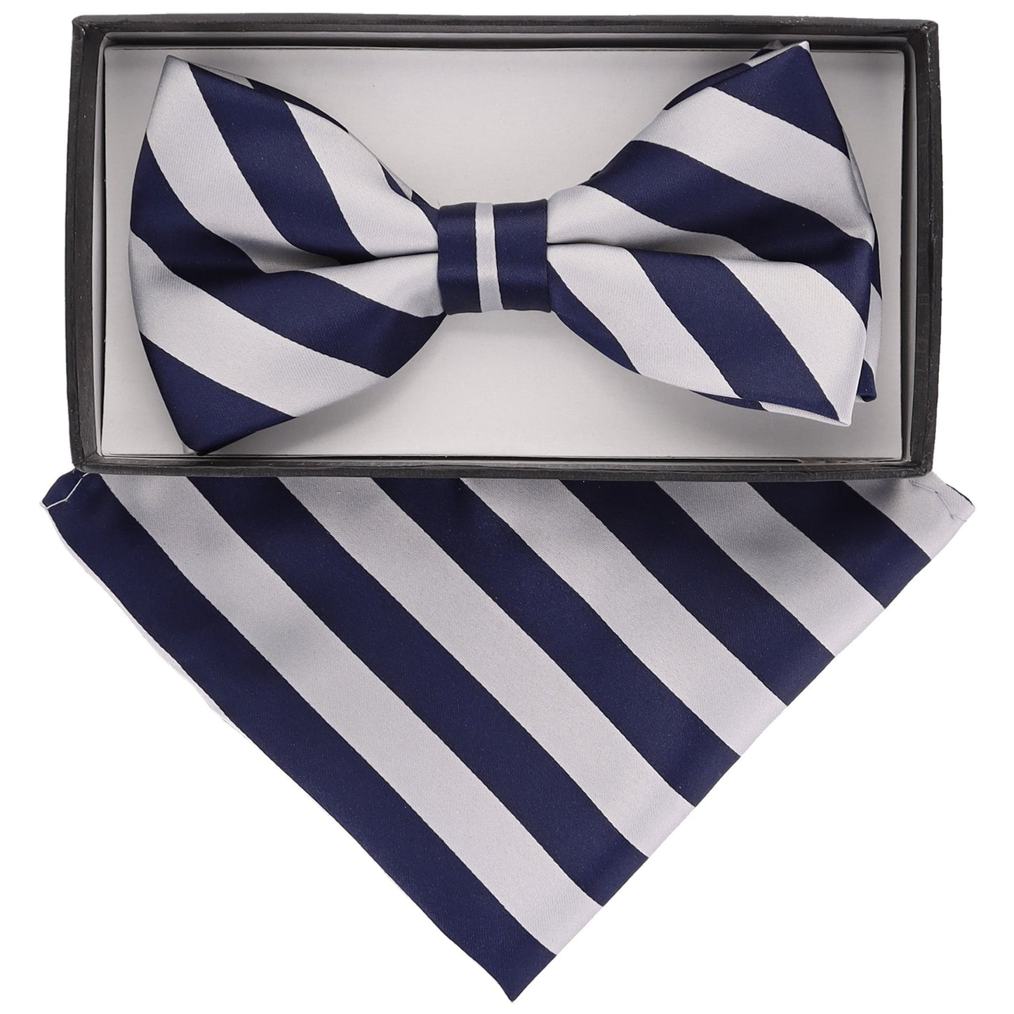 Vittorio Farina Striped Bow Tie & Pocket Square