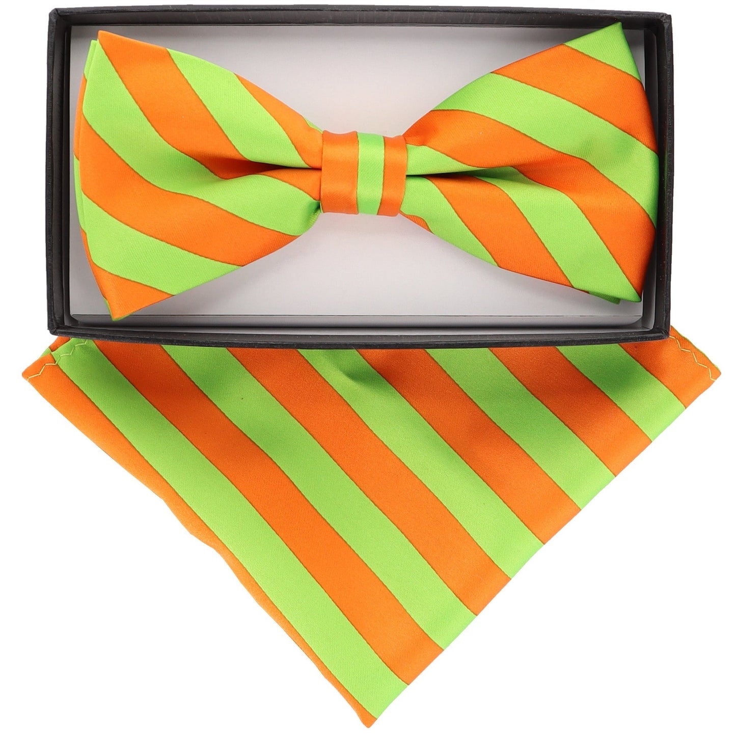 Vittorio Farina Striped Bow Tie & Pocket Square