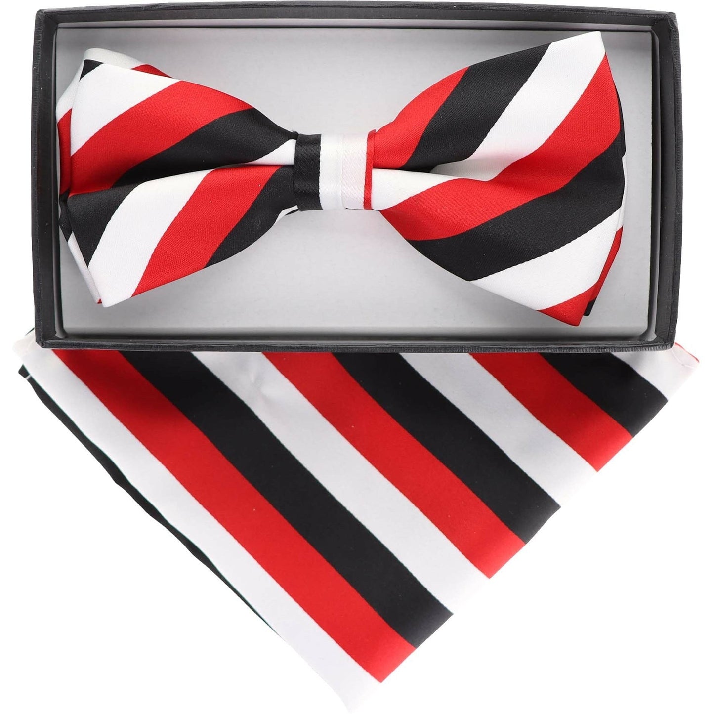 Vittorio Farina Striped Bow Tie & Pocket Square