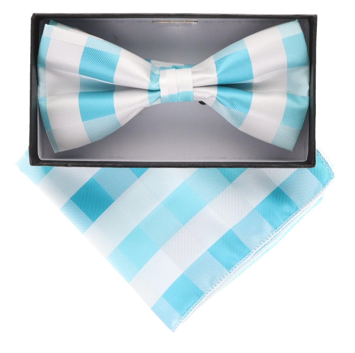 Vittorio Farina Geometric Designer Bow Tie & Pocket Square