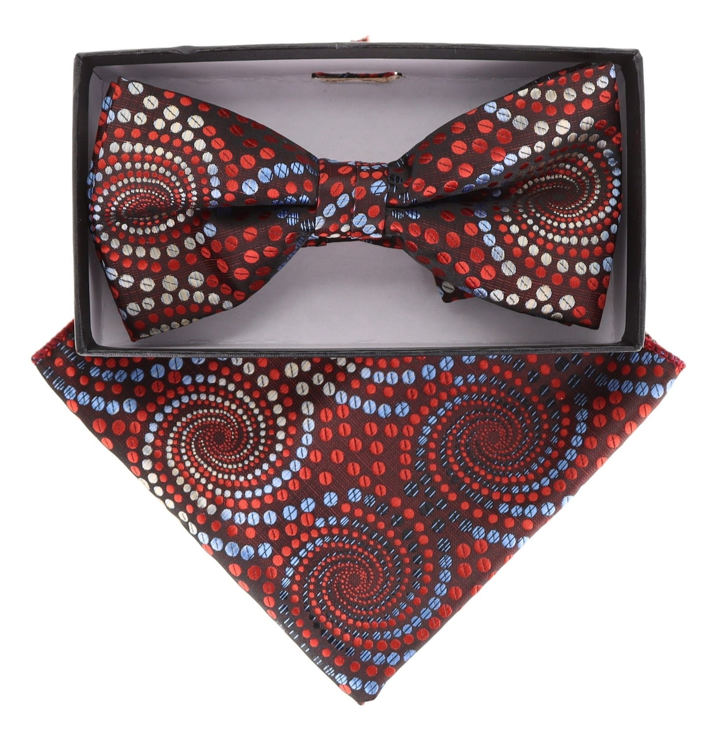 Vittorio Farina Geometric Designer Bow Tie & Pocket Square