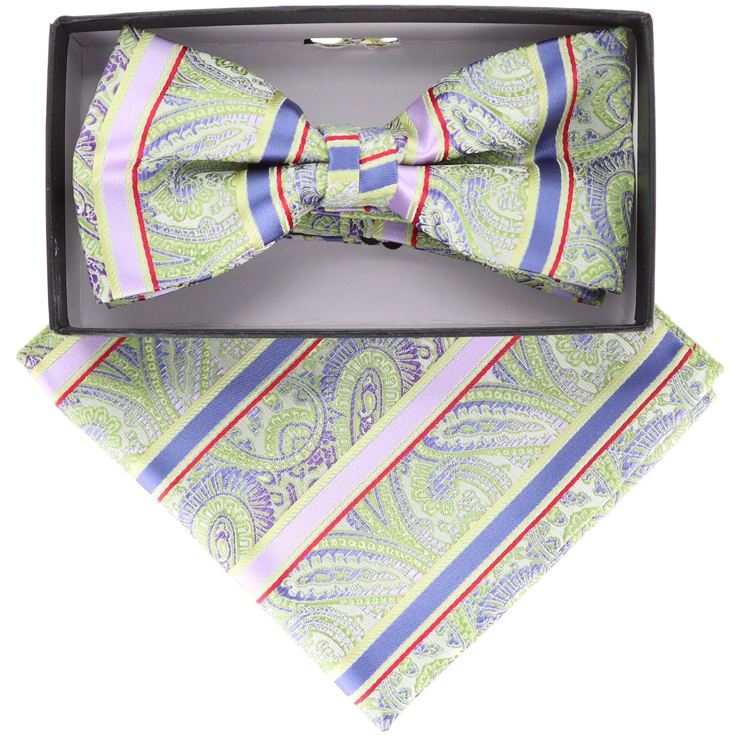 Vittorio Farina Paisley Designer Bow Tie & Pocket Square