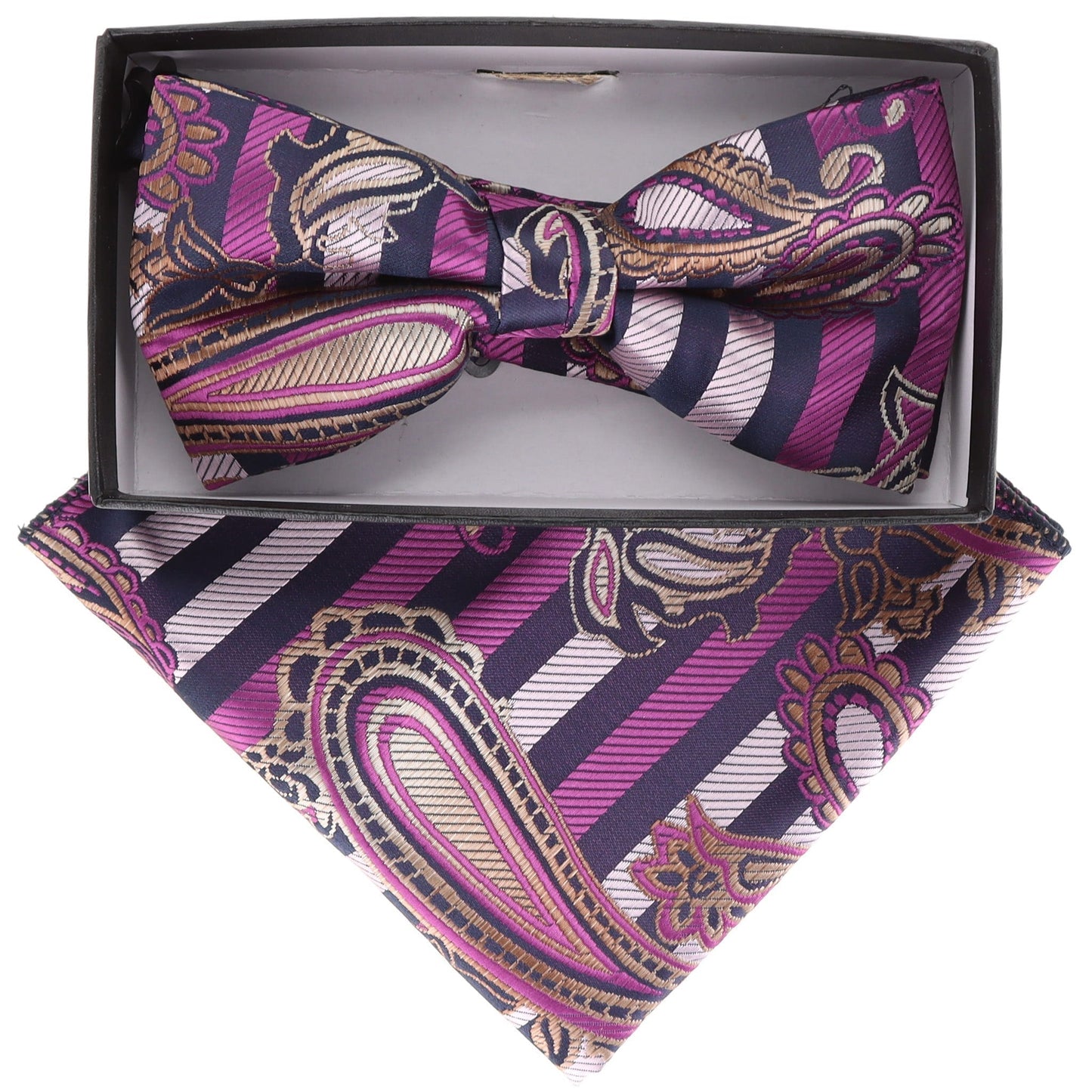 Vittorio Farina Paisley Designer Bow Tie & Pocket Square