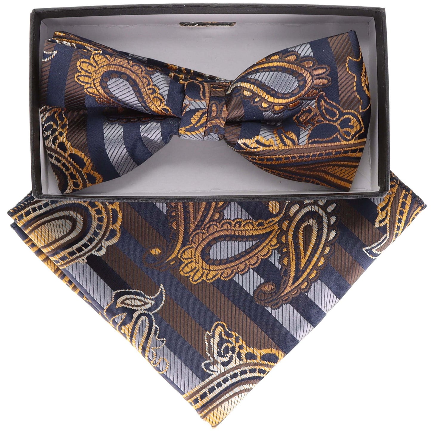 Vittorio Farina Paisley Designer Bow Tie & Pocket Square