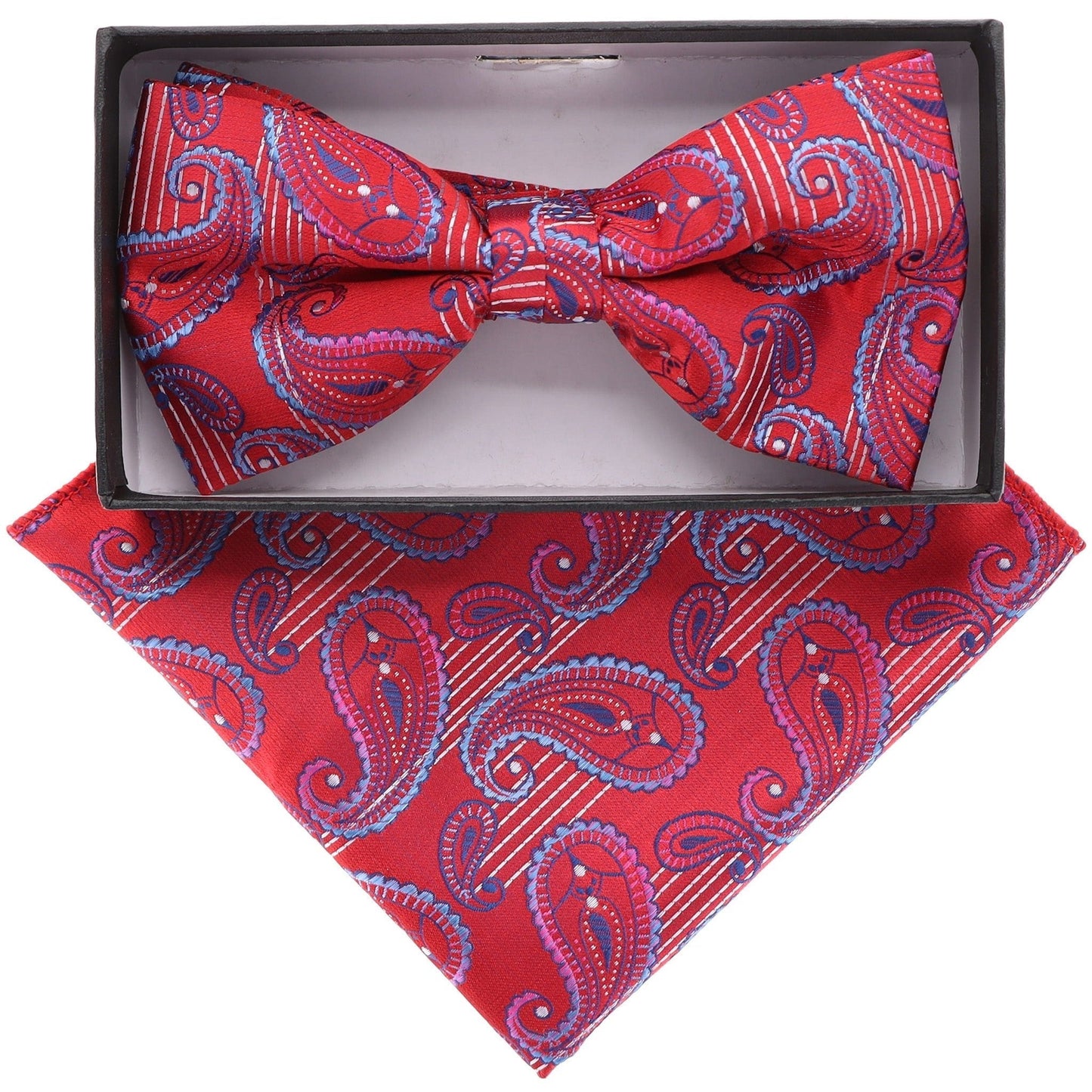 Vittorio Farina Paisley Designer Bow Tie & Pocket Square