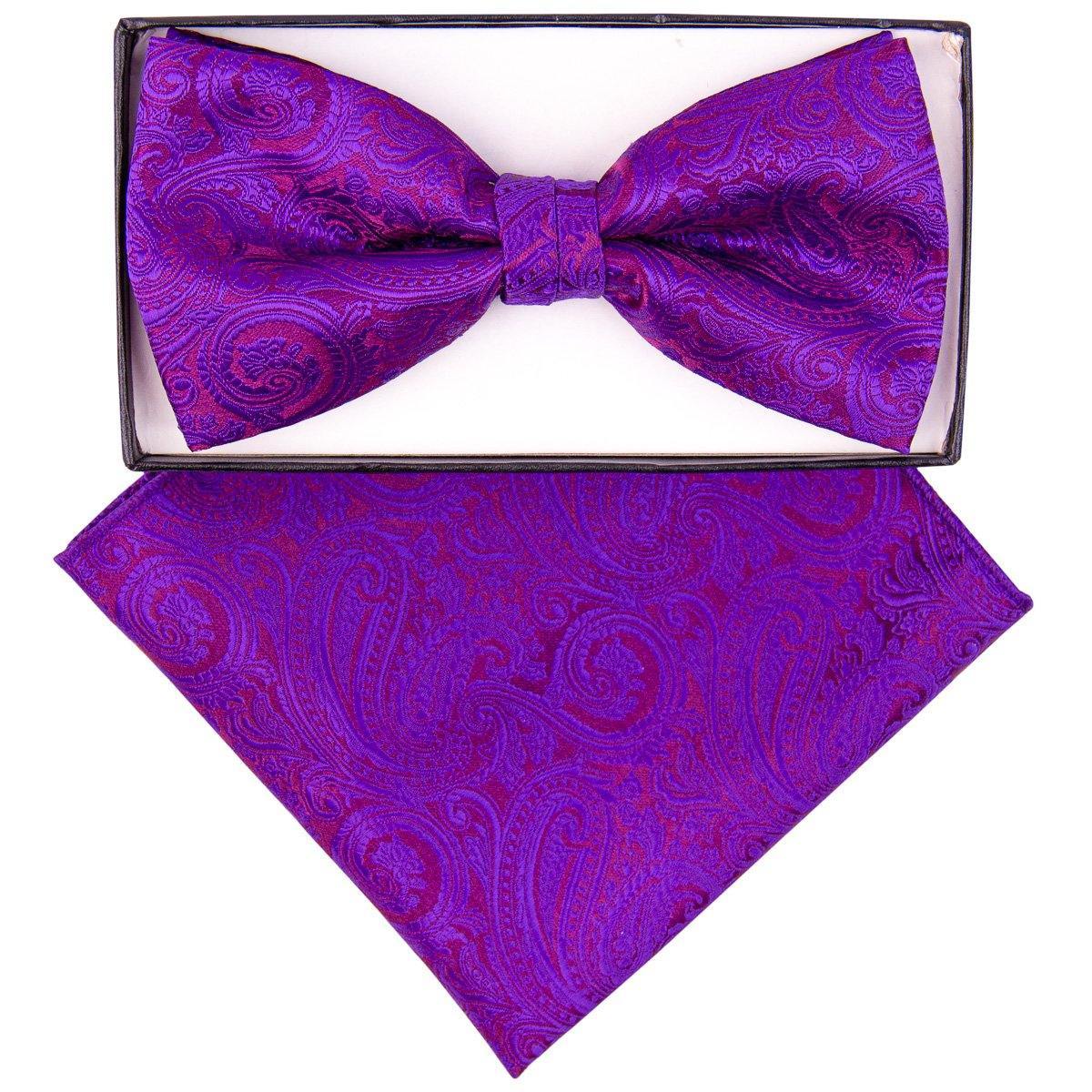 Vittorio Farina Paisley Designer Bow Tie & Pocket Square