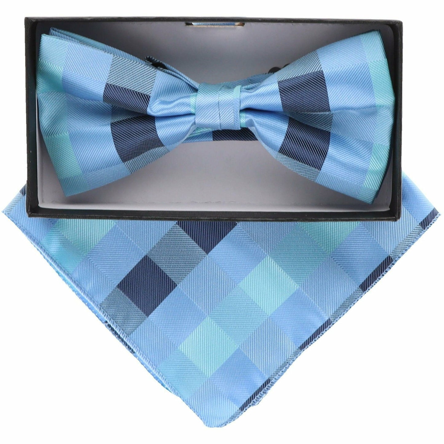 Vittorio Farina Geometric Designer Bow Tie & Pocket Square