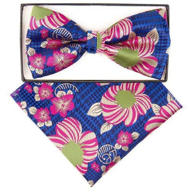 Vittorio Farina Floral Designer Bow Tie & Pocket Square