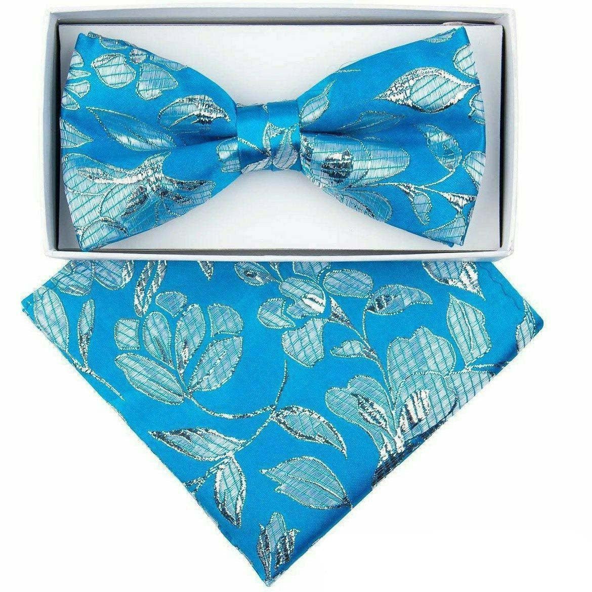 Vittorio Farina Metallic Designer Bow Tie & Pocket Square