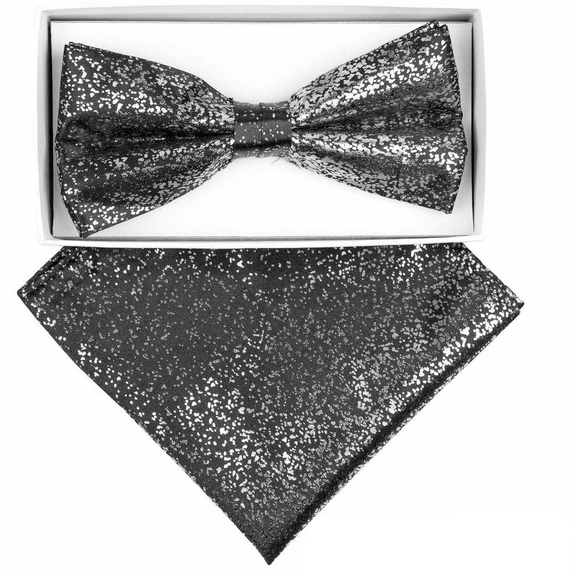 Vittorio Farina Metallic Designer Bow Tie & Pocket Square