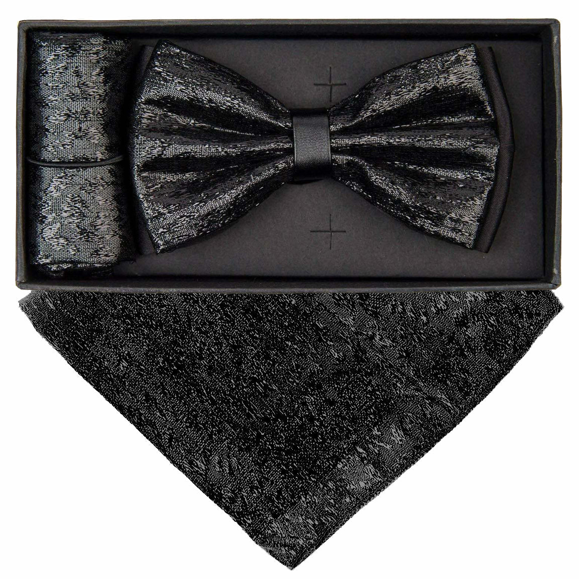 VITTORIO FARINA Rhinestone Bowtie & Pocket Square