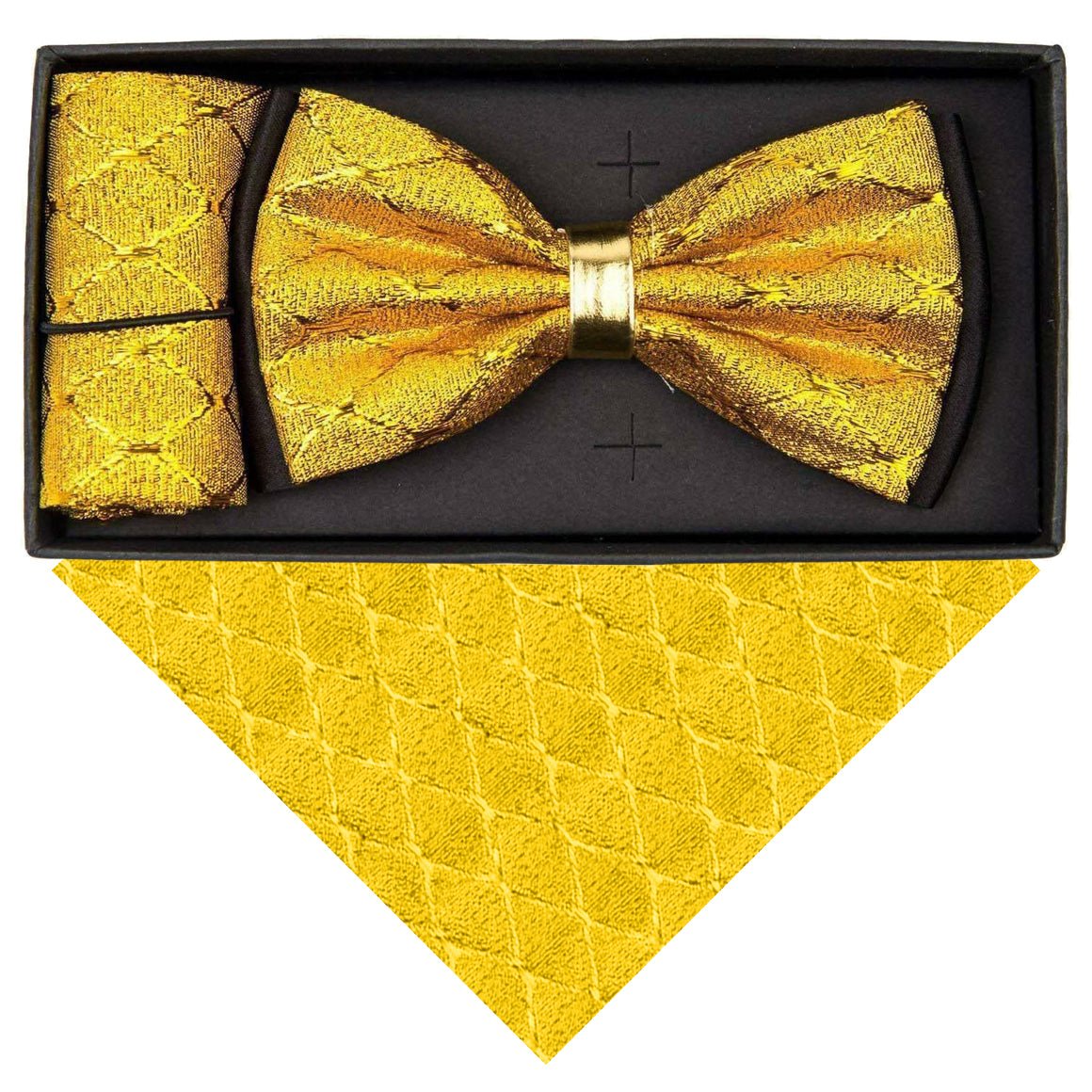 VITTORIO FARINA Rhinestone Bowtie & Pocket Square