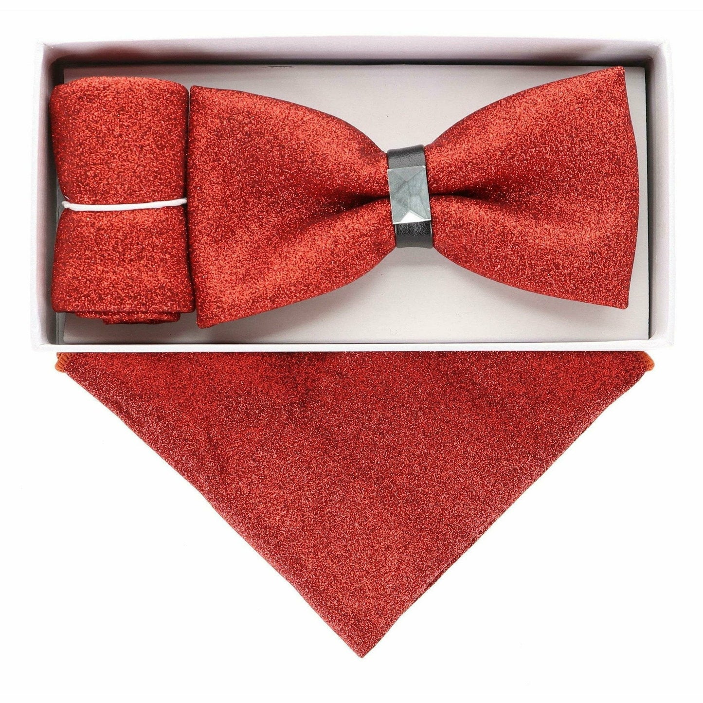 VITTORIO FARINA Rhinestone Bowtie & Pocket Square