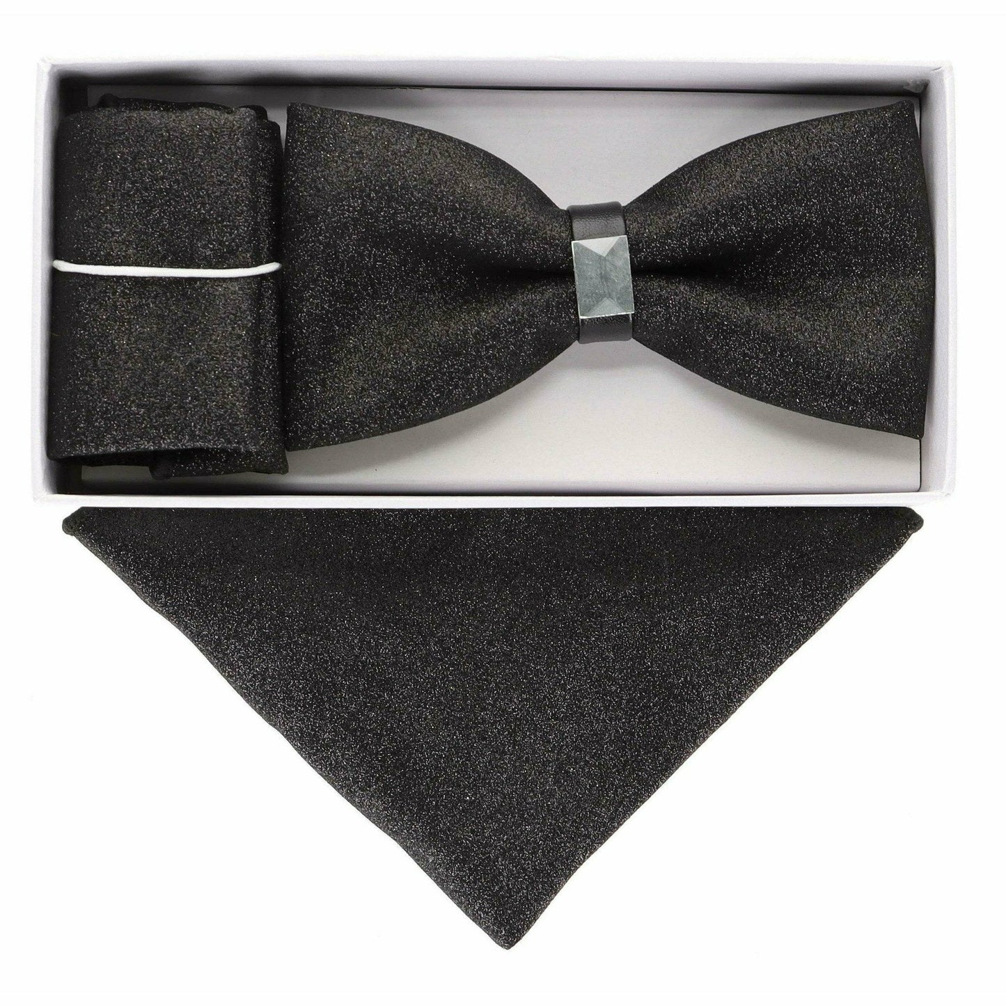 VITTORIO FARINA Rhinestone Bowtie & Pocket Square