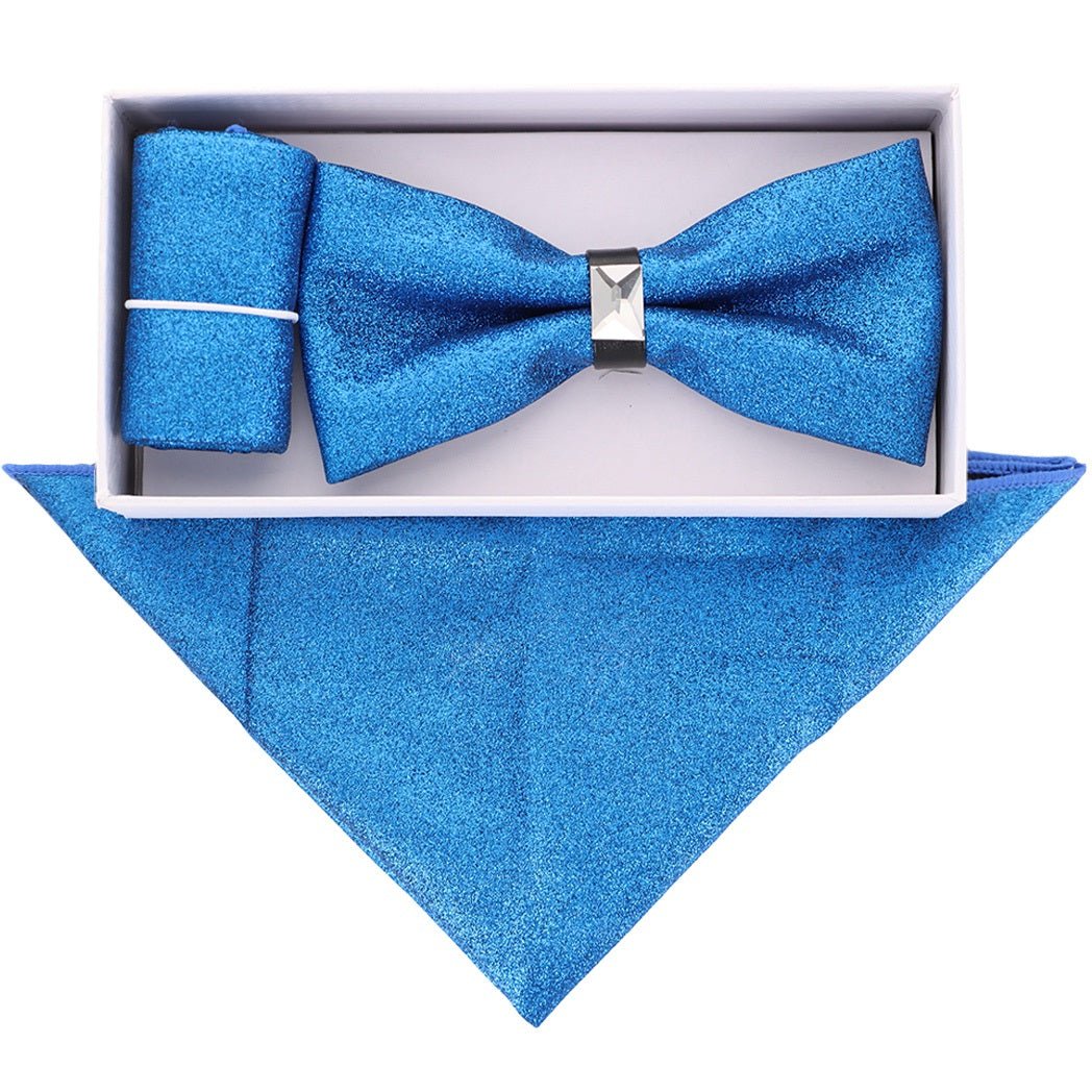 VITTORIO FARINA Rhinestone Bowtie & Pocket Square