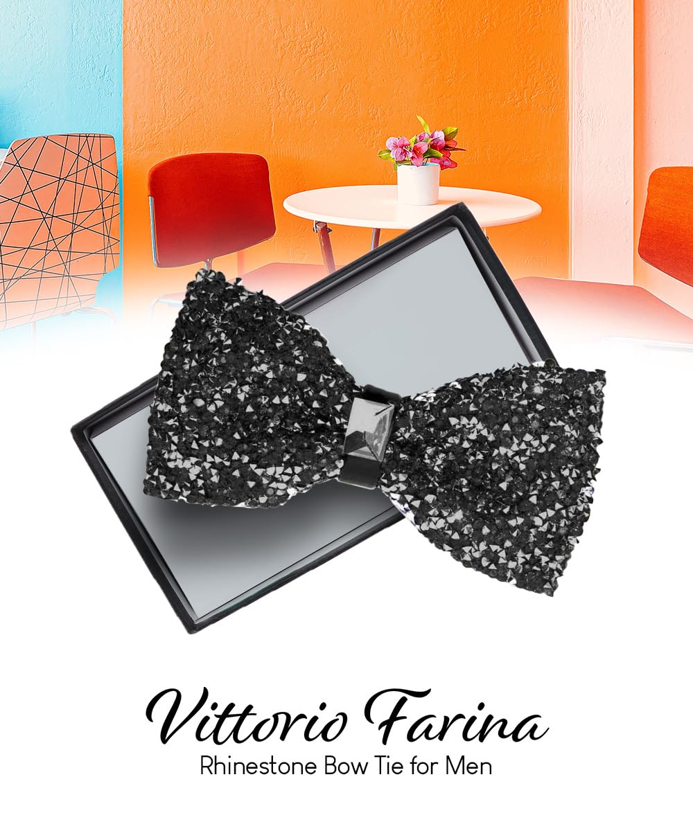 Vittorio Farina Rhinestone Bow Tie