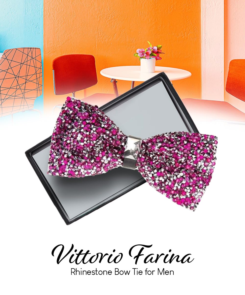 Vittorio Farina Rhinestone Bow Tie