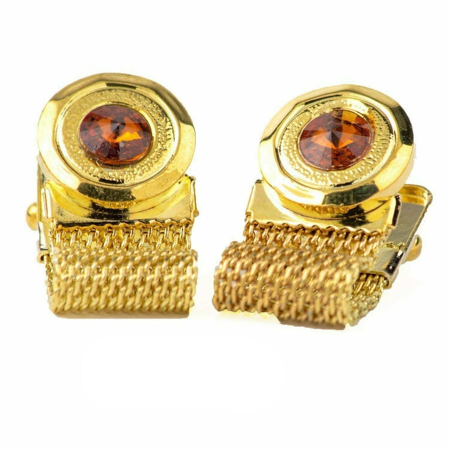 Vittorio Vico Vibrant Colorful Round Crystal Chain Cufflinks in Round Setting