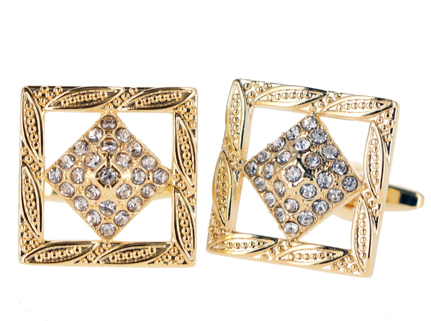 VITTORIO VICO Gold Iced Wedding Cufflinks (CL100x Series)