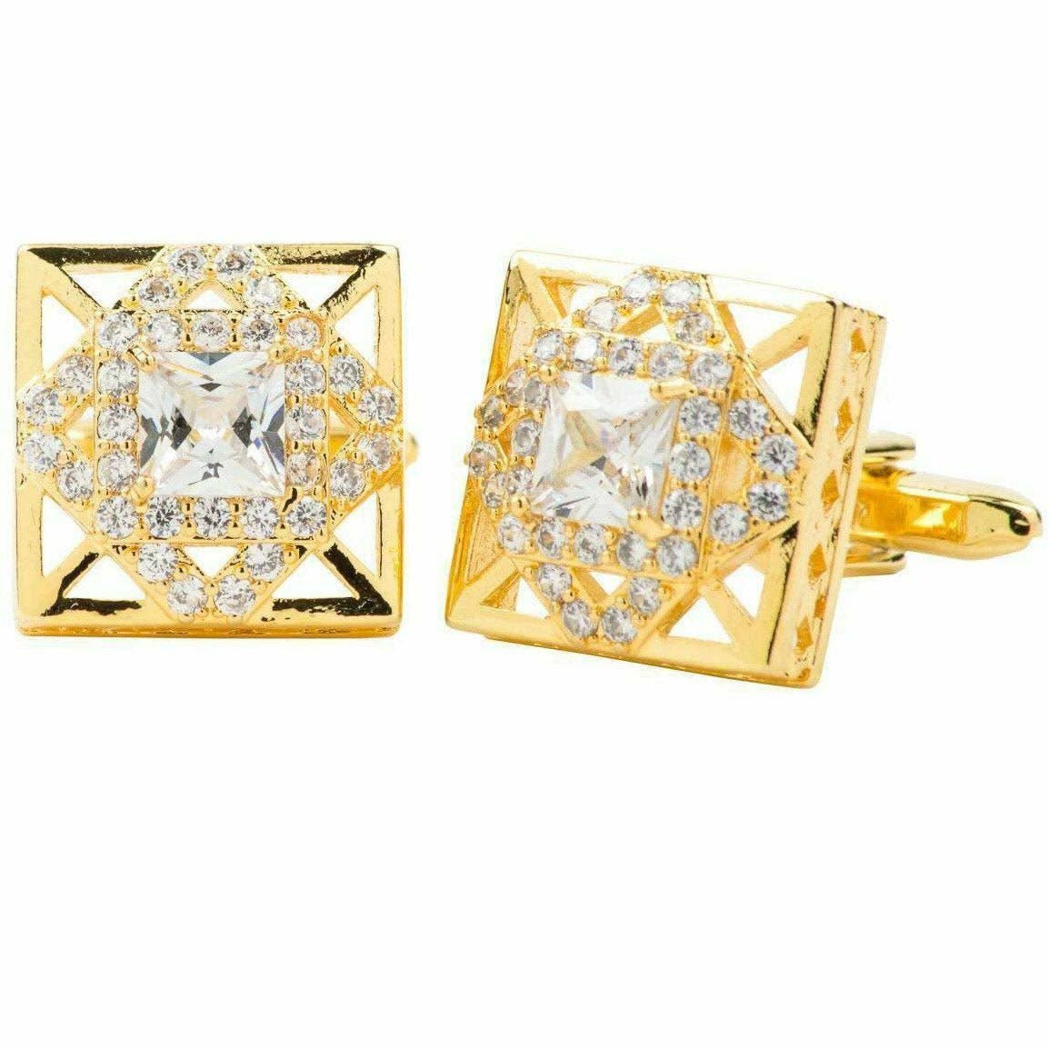 VITTORIO VICO Gold Iced Wedding Cufflinks (CL100x Series)