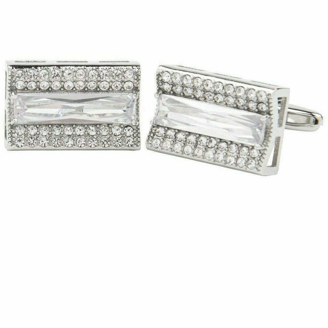 Vittorio Vico Silver Iced Wedding Cufflinks (CL105X Series)