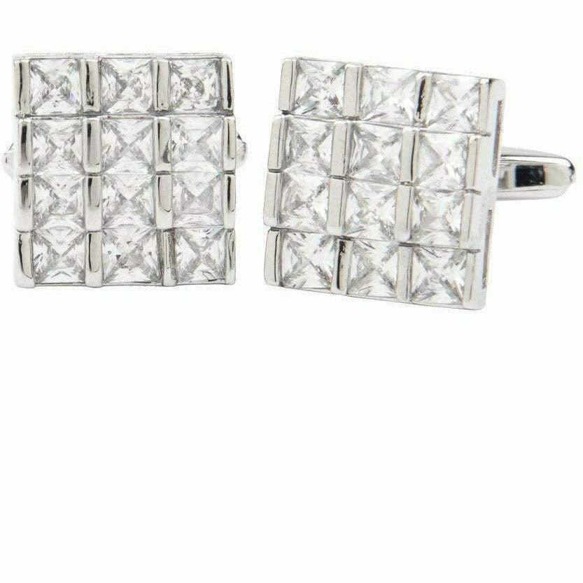 Vittorio Vico Silver Iced Wedding Cufflinks (CL105X Series)