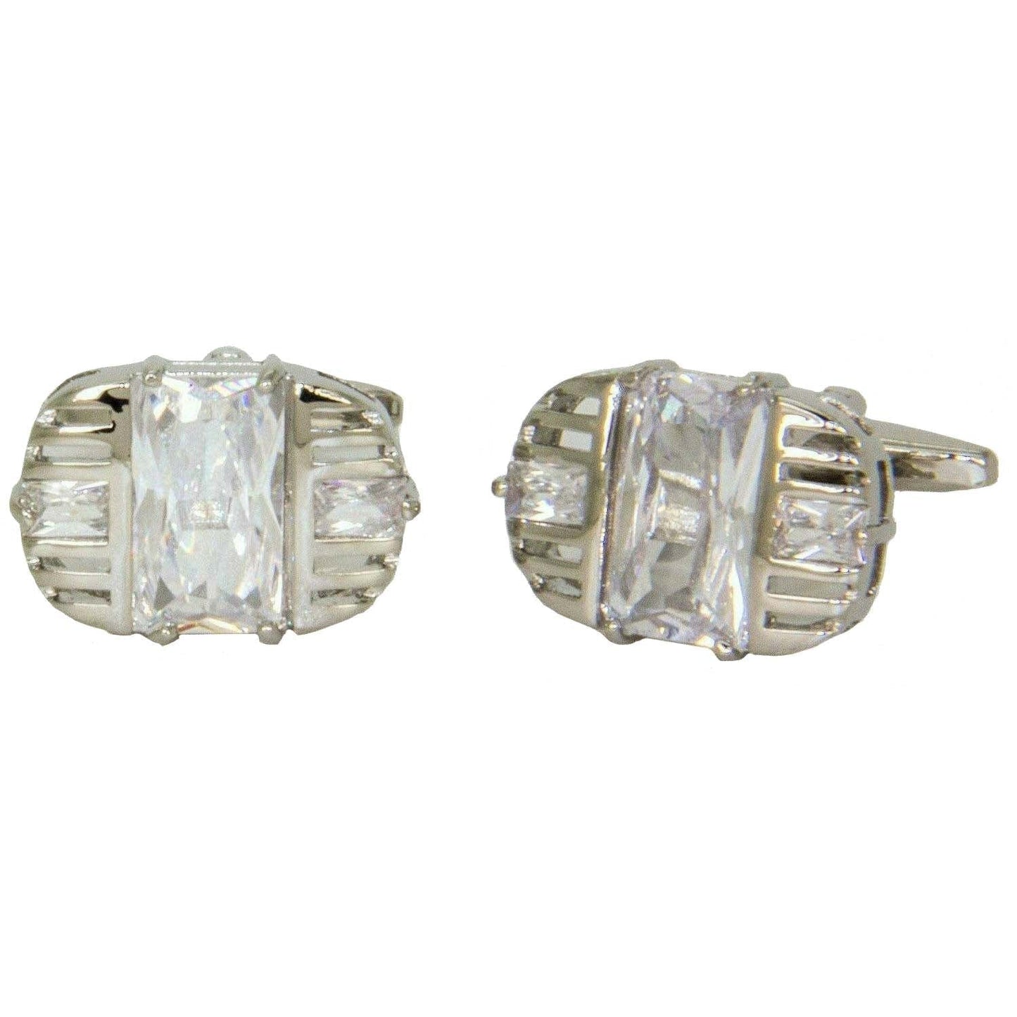 Vittorio Vico Silver Iced Wedding Cufflinks (CL105X Series)