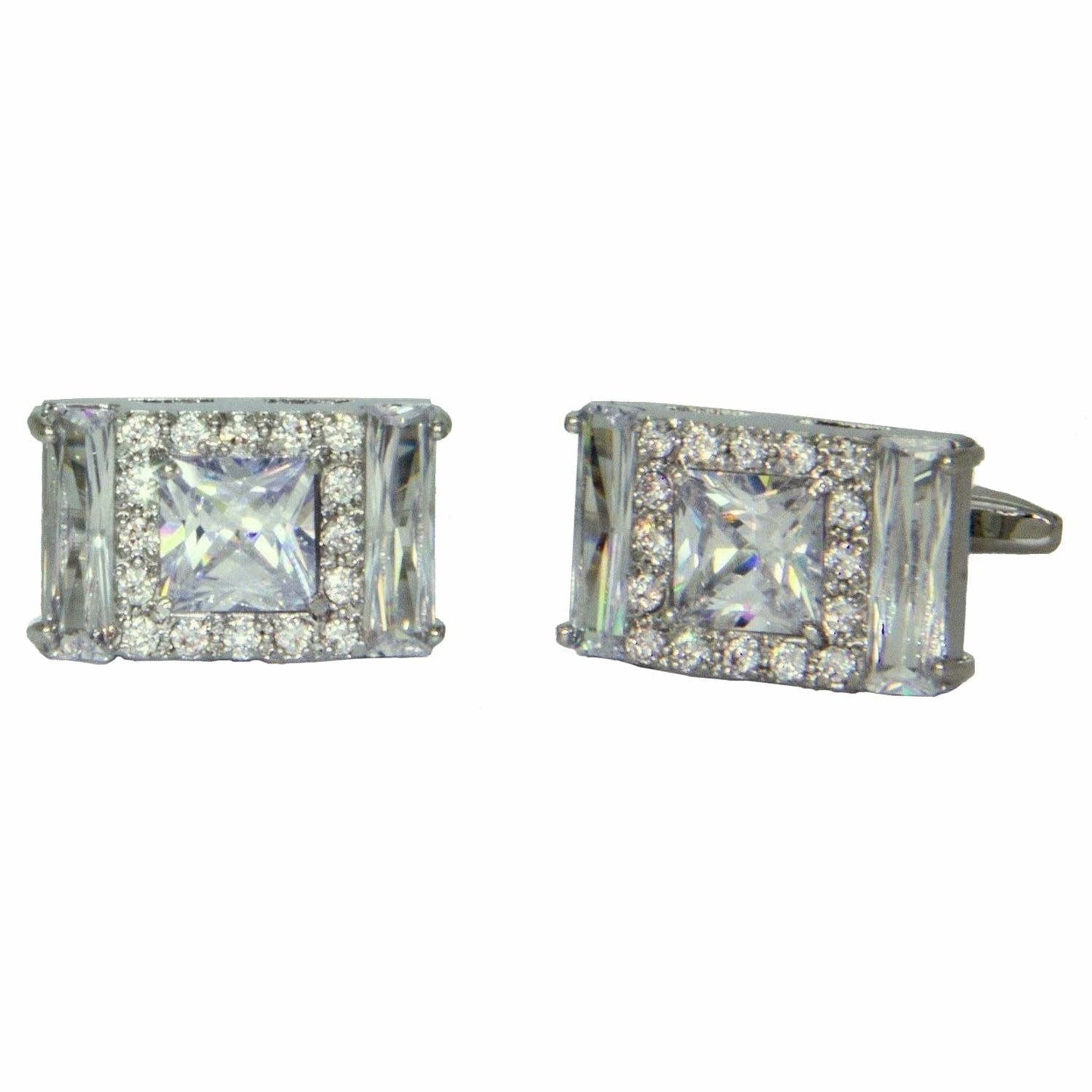 Vittorio Vico Silver Iced Wedding Cufflinks (CL105X Series)