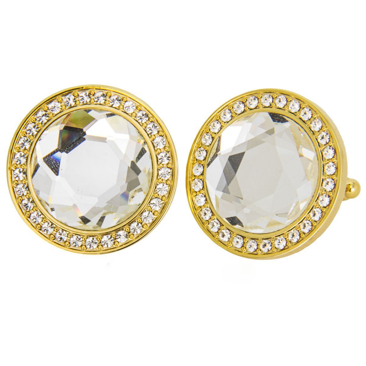 Vittorio Vico Discus Colored Crystal Bling Cufflinks (CL11XX Series)