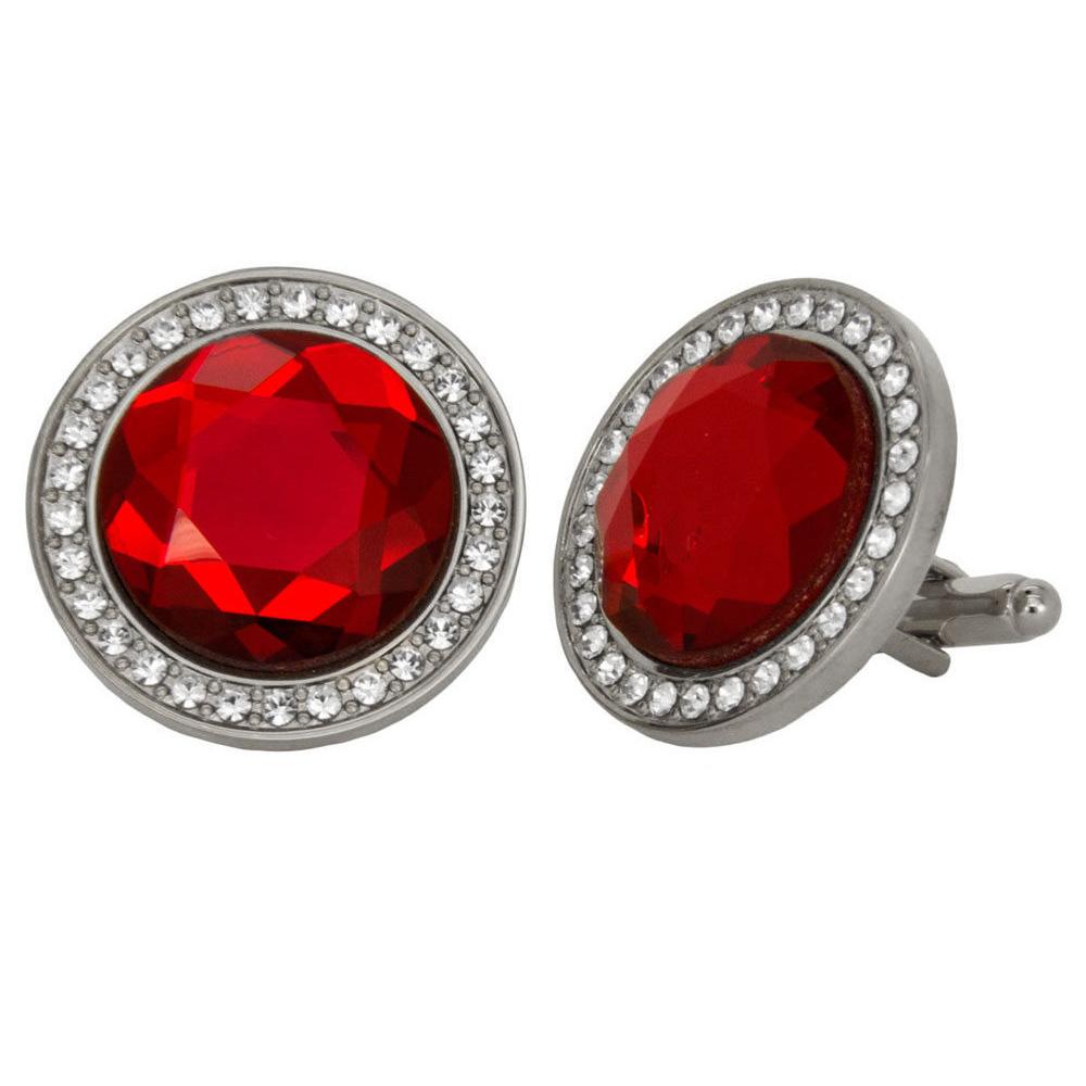 Vittorio Vico Discus Colored Crystal Bling Cufflinks (CL11XX Series)