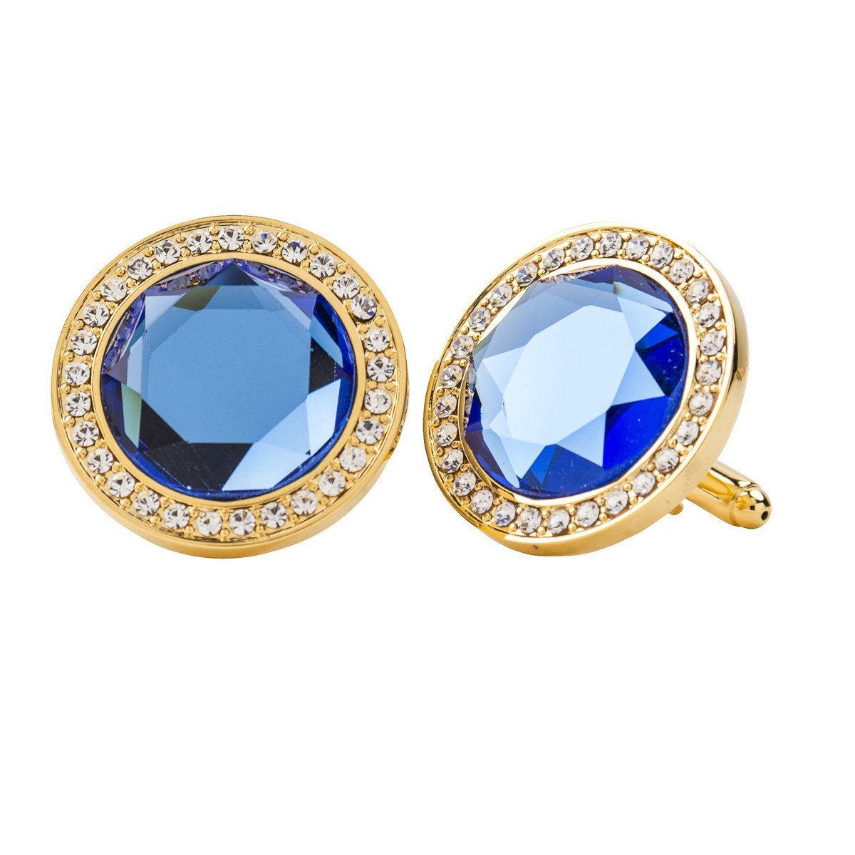 Vittorio Vico Discus Colored Crystal Bling Cufflinks (CL11XX Series)