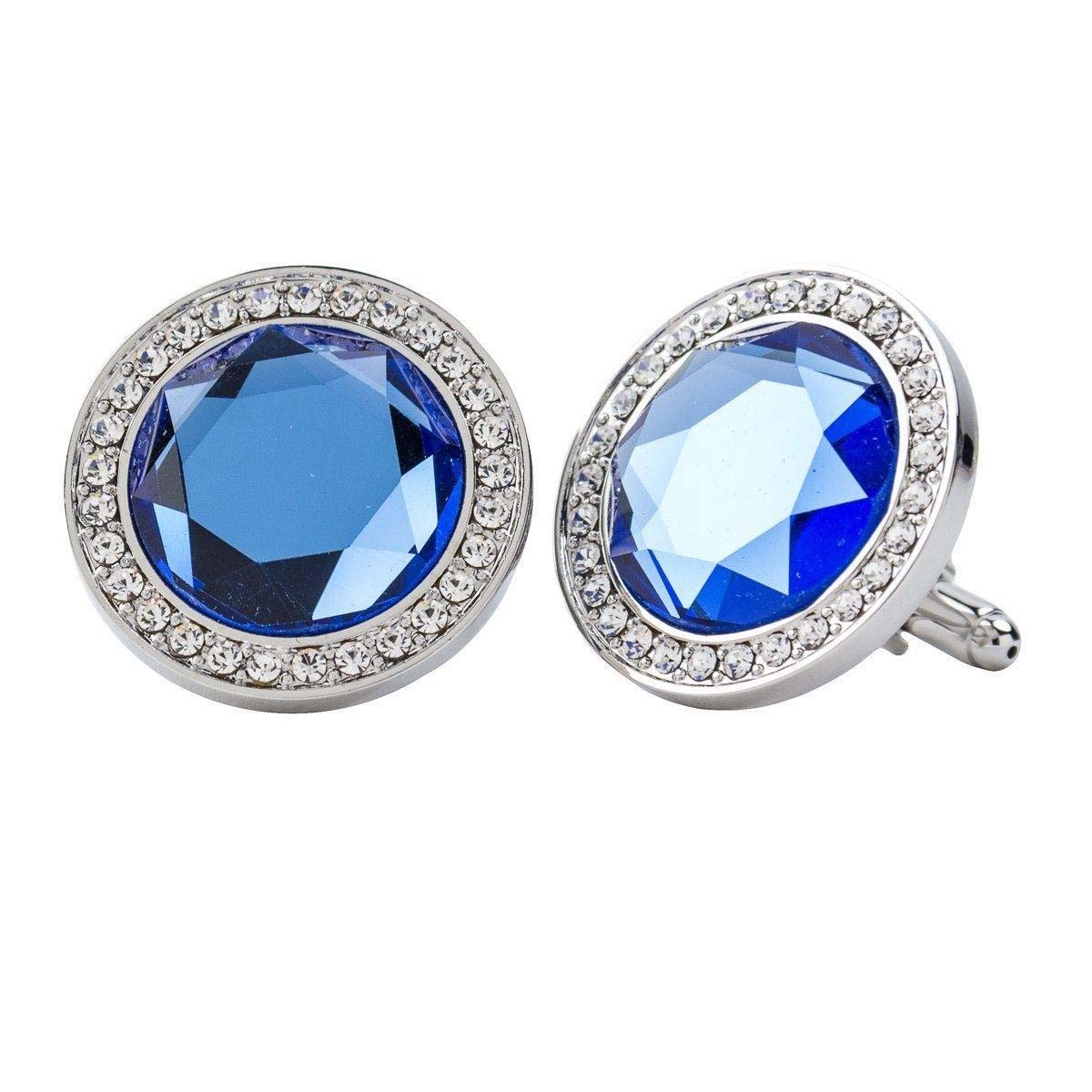 Vittorio Vico Discus Colored Crystal Bling Cufflinks (CL11XX Series)