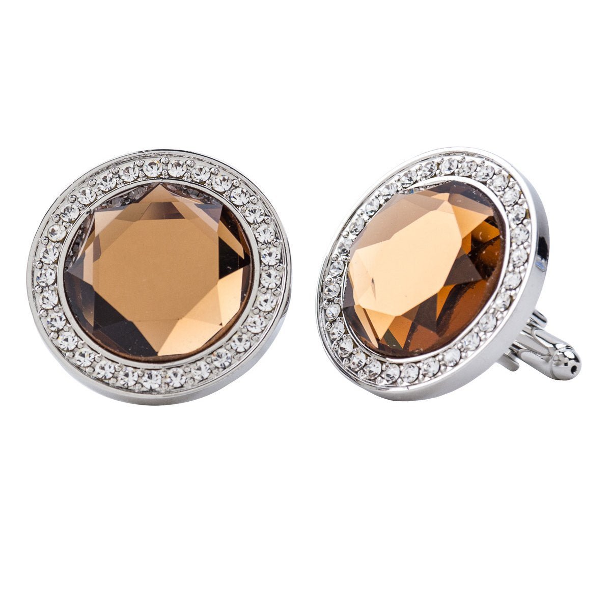 Vittorio Vico Discus Colored Crystal Bling Cufflinks (CL11XX Series)