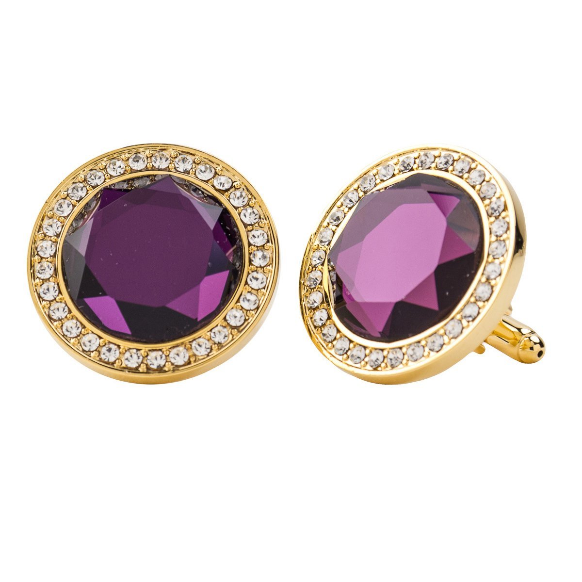 Vittorio Vico Discus Colored Crystal Bling Cufflinks (CL11XX Series)