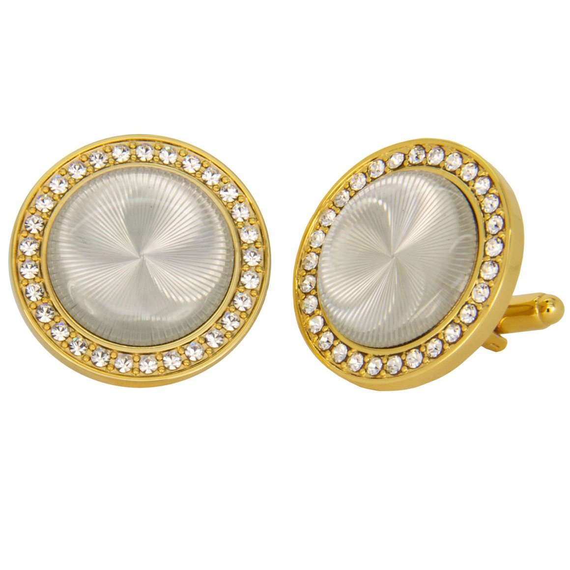 Vittorio Vico Discus Colored Crystal Bling Cufflinks (CL11XX Series)