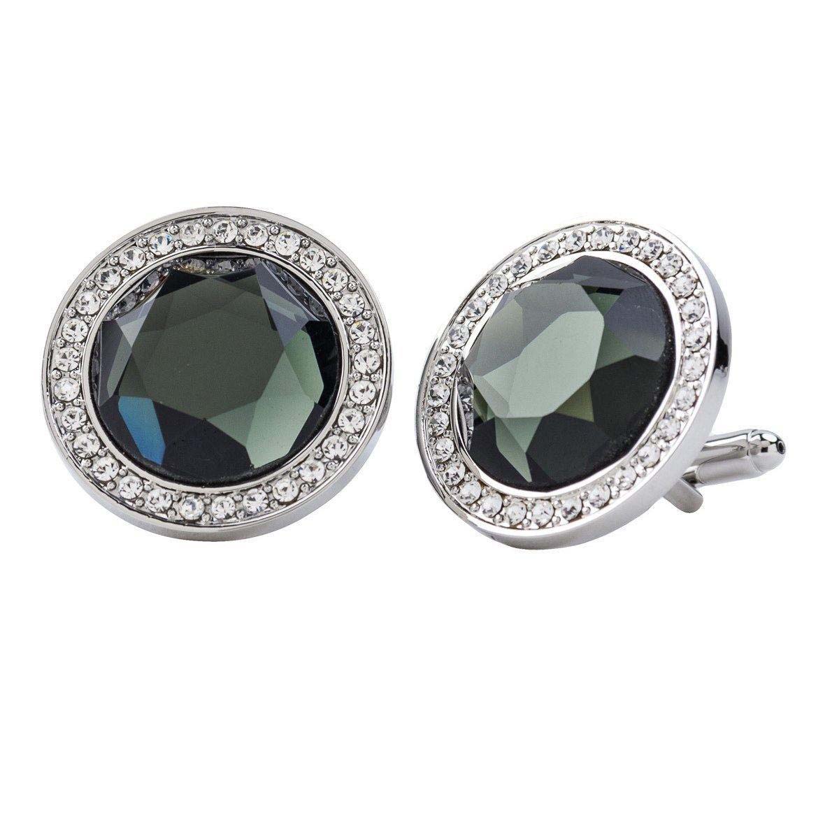 Vittorio Vico Discus Colored Crystal Bling Cufflinks (CL11XX Series)