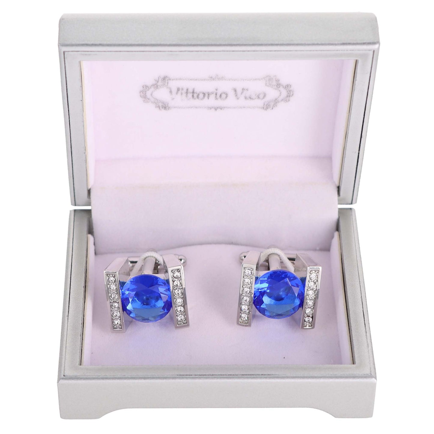 Vittorio Vico Colored Crystal Princess Cut Cufflinks (CL14XX Series)