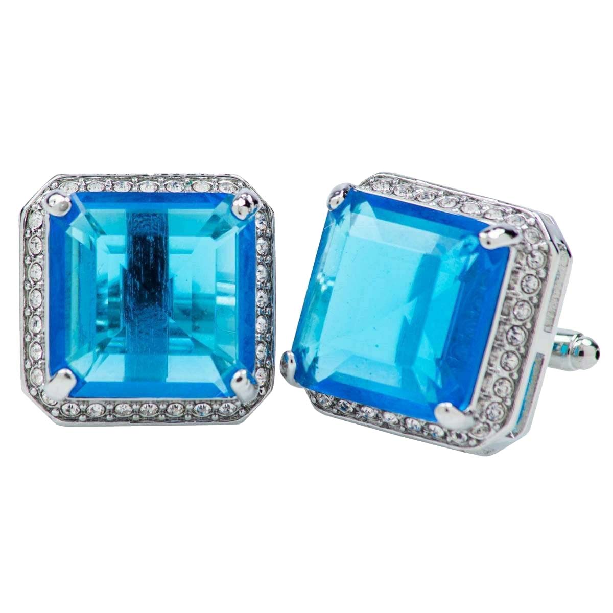 Vittorio Vico Big Square Colored Crystal Cufflinks (CL 70XX)