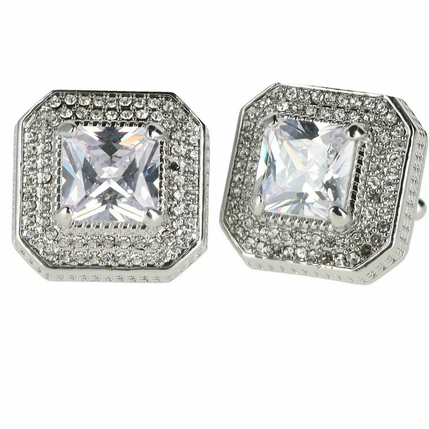 Vittorio Vico Square Colored Crystal Diamond Set Cufflinks (CL 71XX)