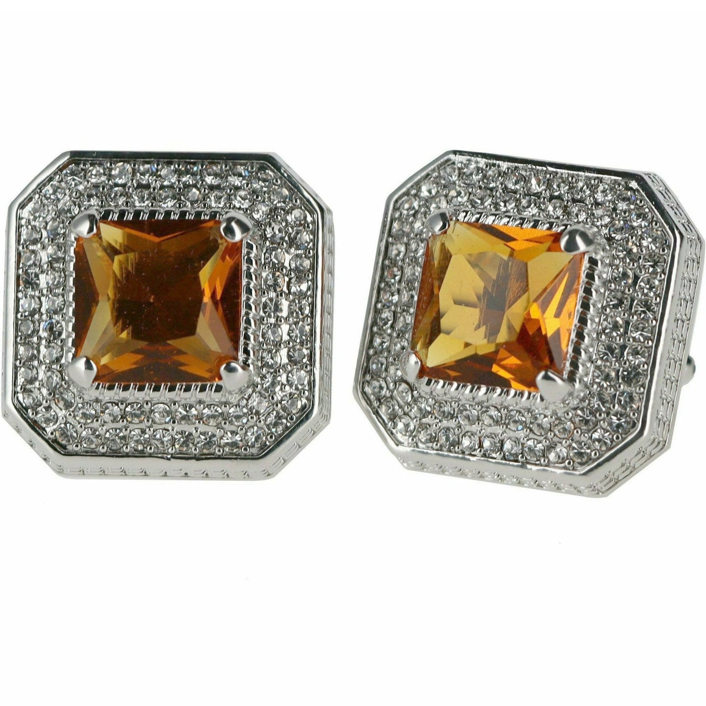 Vittorio Vico Square Colored Crystal Diamond Set Cufflinks (CL 71XX)