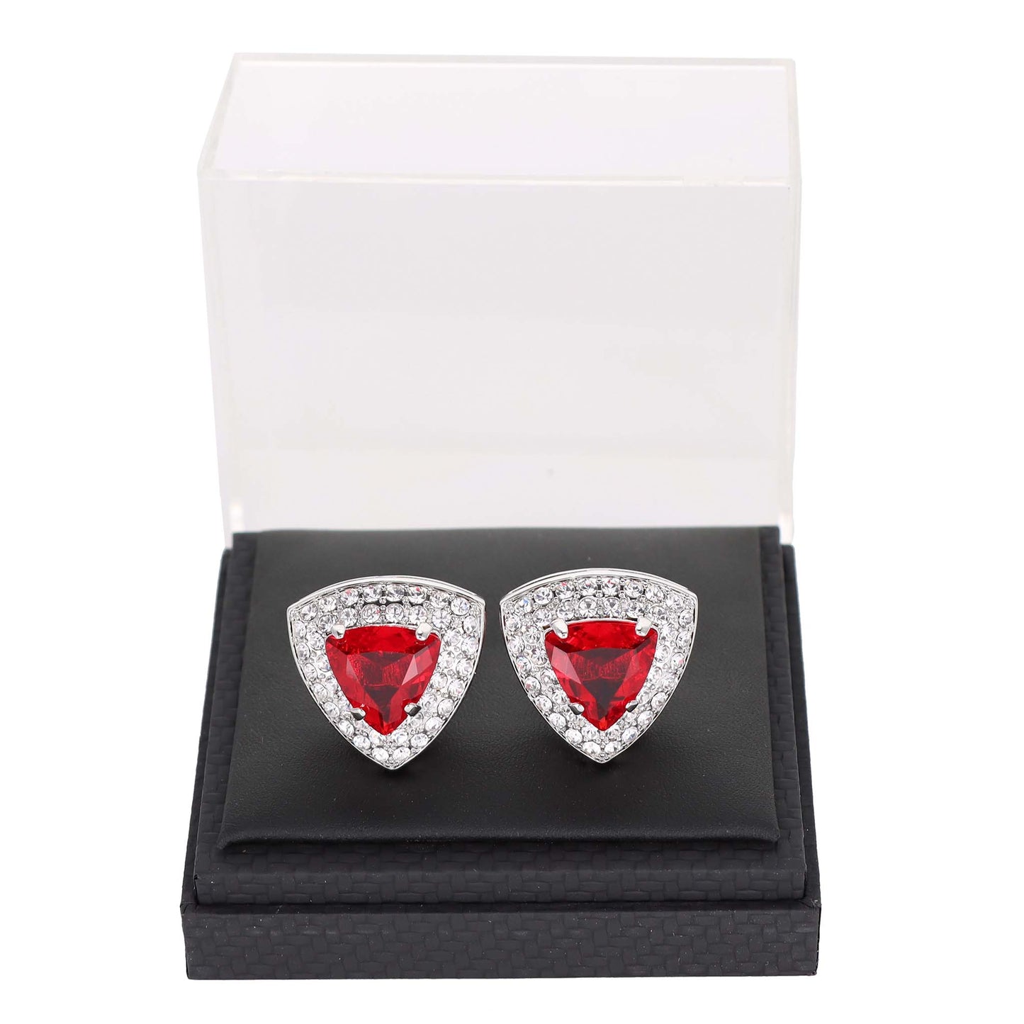 Vittorio Vico Triangular Crystal Diamond Set Cufflinks (CL 72XX)