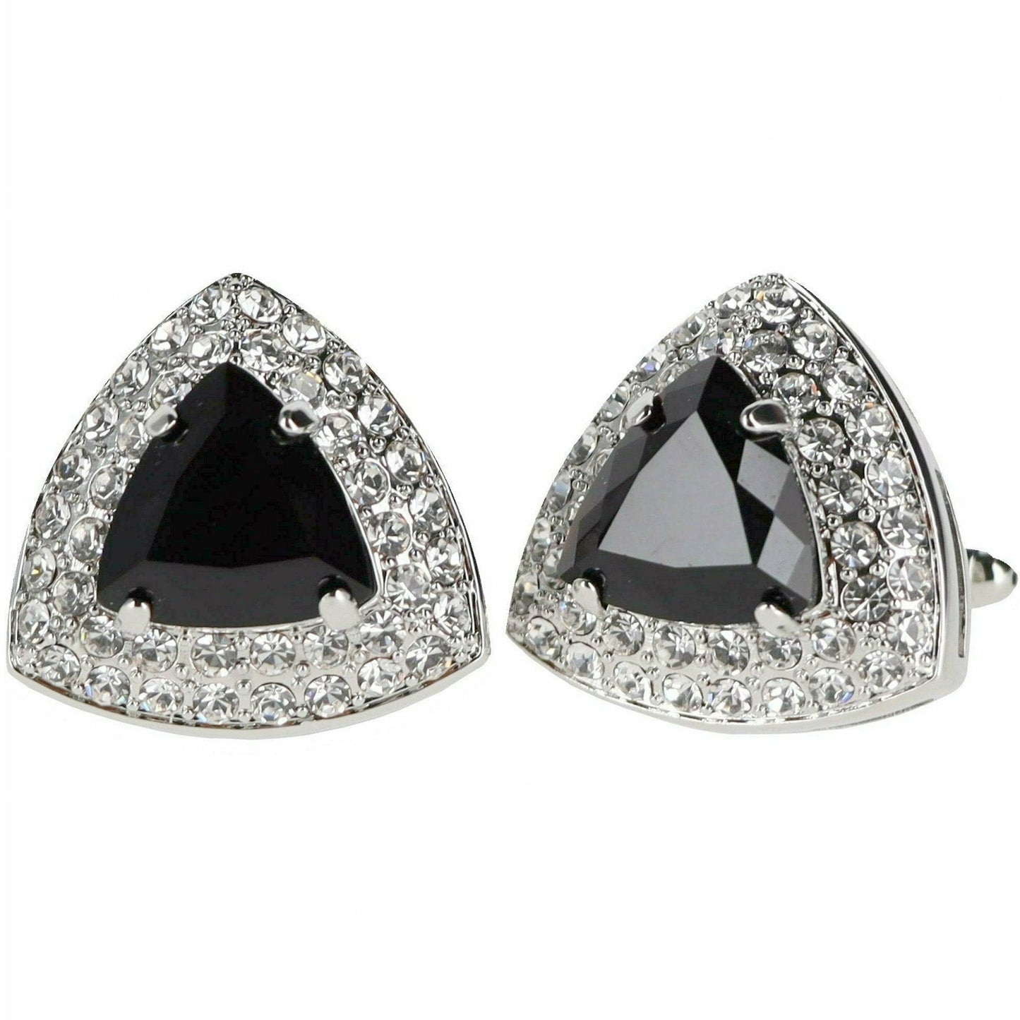 Vittorio Vico Triangular Crystal Diamond Set Cufflinks (CL 72XX)