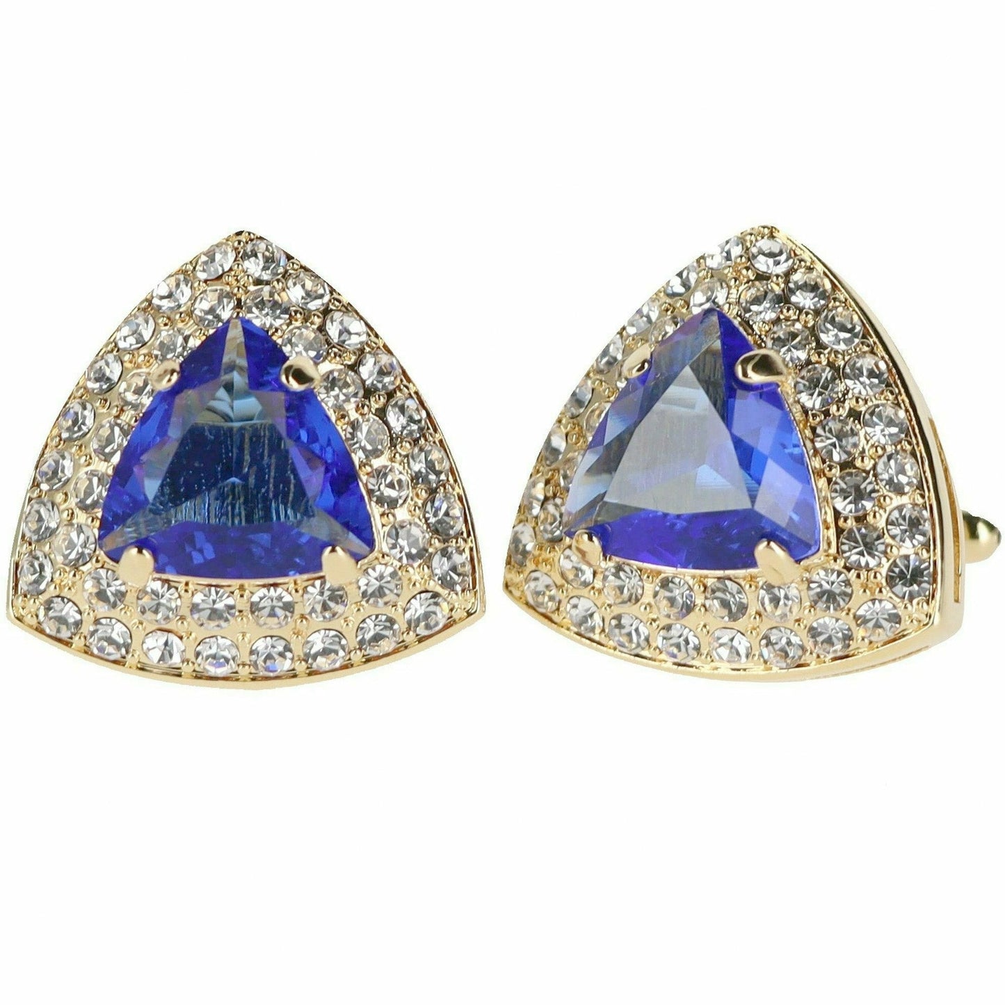 Vittorio Vico Triangular Crystal Diamond Set Cufflinks (CL 72XX)