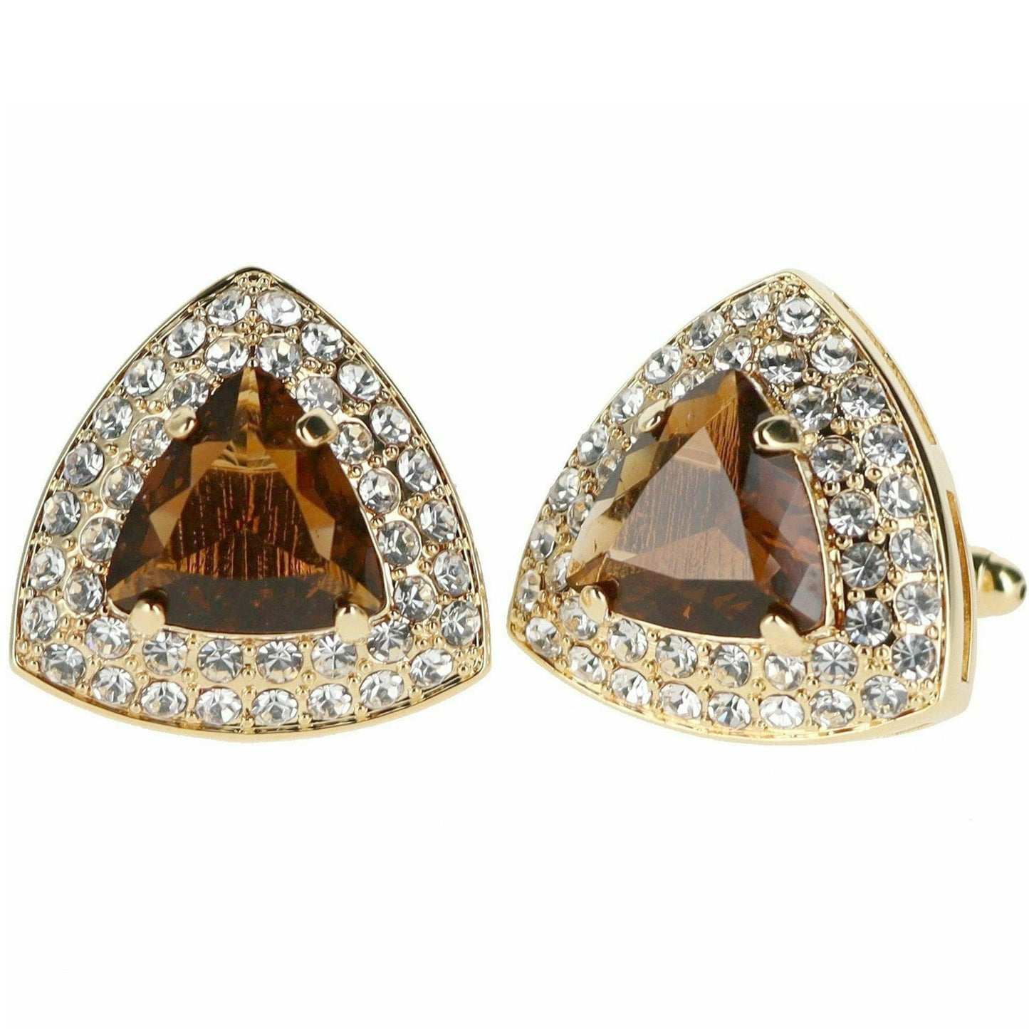 Vittorio Vico Triangular Crystal Diamond Set Cufflinks (CL 72XX)