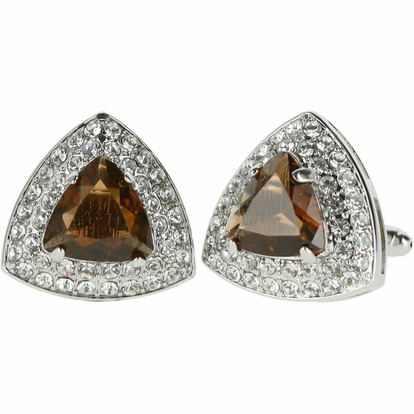 Vittorio Vico Triangular Crystal Diamond Set Cufflinks (CL 72XX)